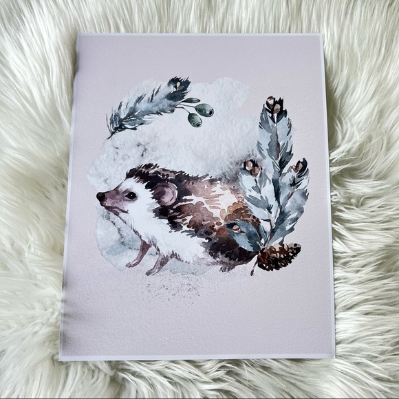 Watercolor Hedgehog Wall Art Print Poster Unframed - Picture 17 of 17